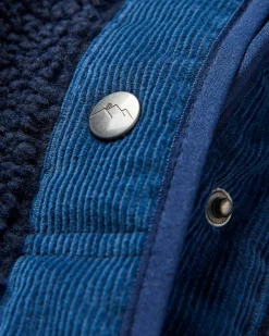 Clover Recycled Cotton-Lined Sherpa Fleece - Deep Navy