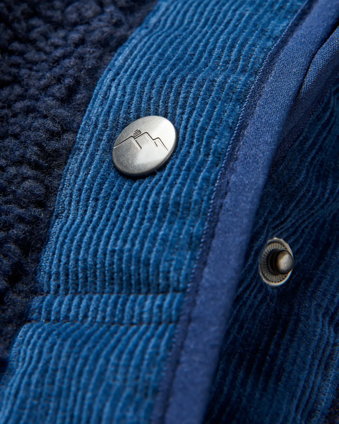 Clover Recycled Cotton-Lined Sherpa Fleece - Deep Navy