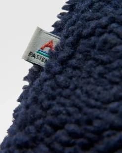 Clover Recycled Cotton-Lined Sherpa Fleece - Deep Navy