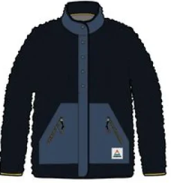 Clover Recycled Cotton-Lined Sherpa Fleece - Deep Navy