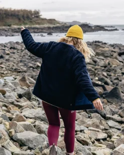 Clover Recycled Cotton-Lined Sherpa Fleece - Deep Navy