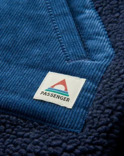 Clover Recycled Cotton-Lined Sherpa Fleece - Deep Navy