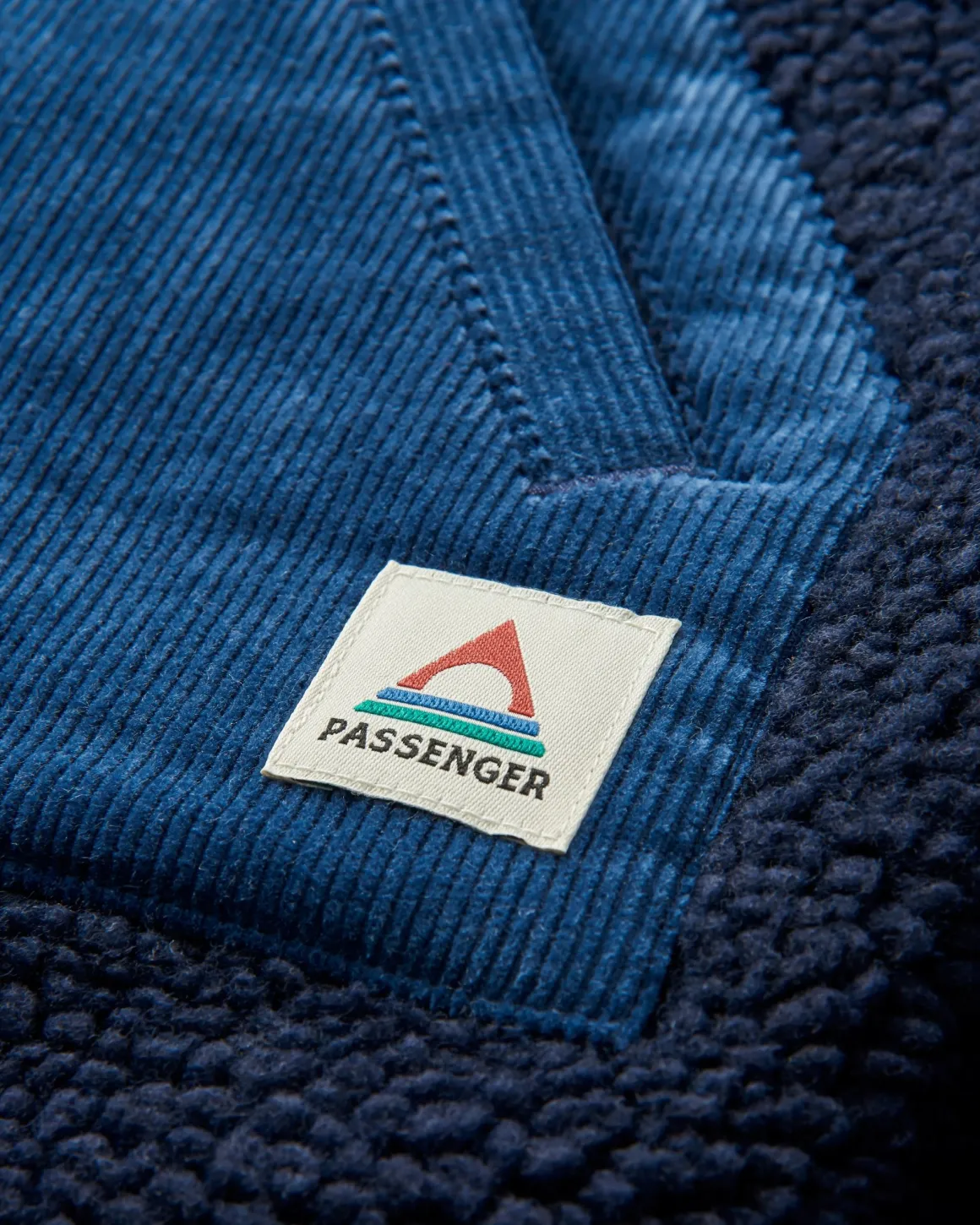 Clover Recycled Cotton-Lined Sherpa Fleece - Deep Navy