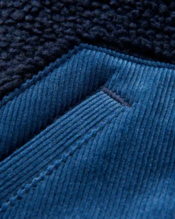 Clover Recycled Cotton-Lined Sherpa Fleece - Deep Navy