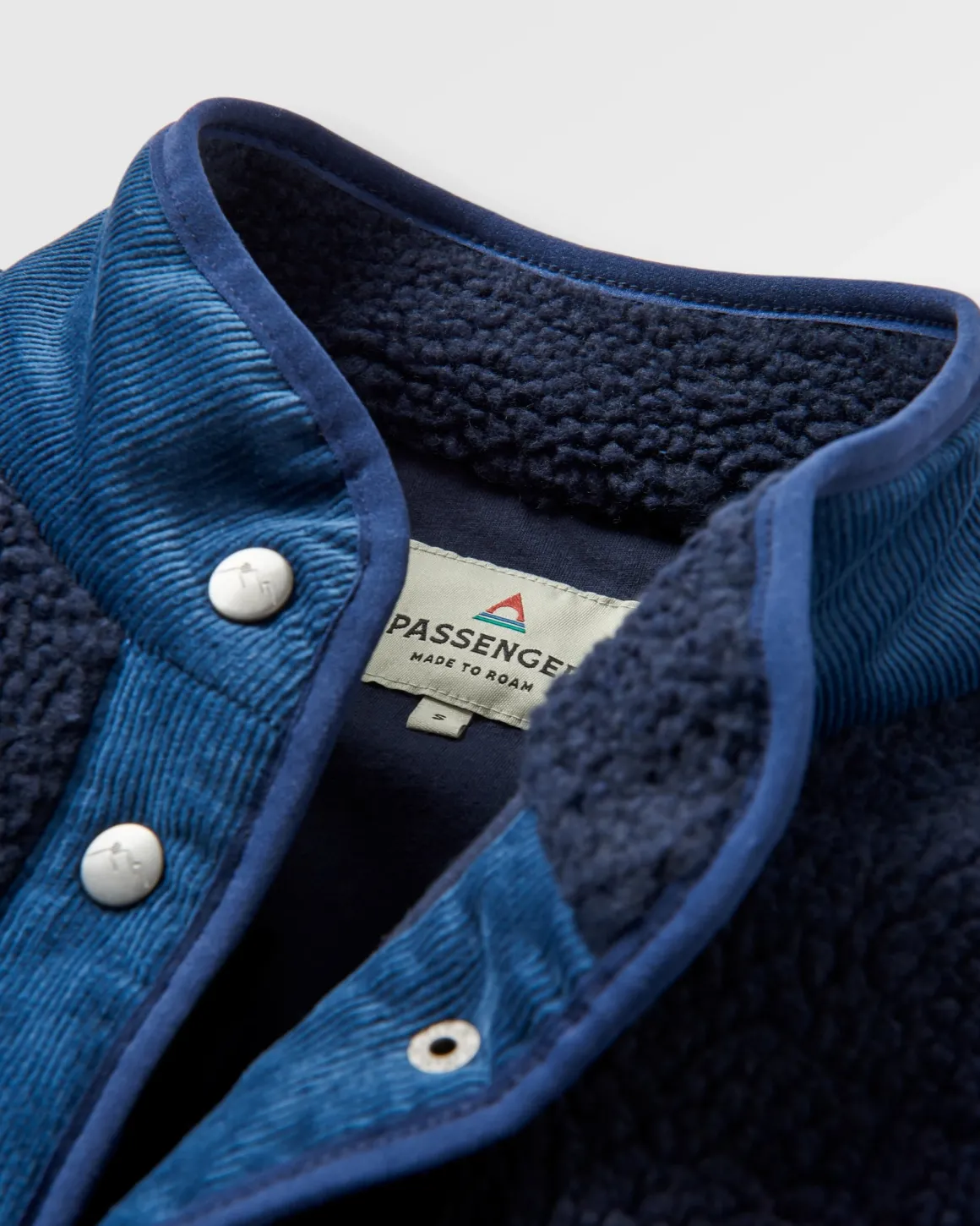 Clover Recycled Cotton-Lined Sherpa Fleece - Deep Navy