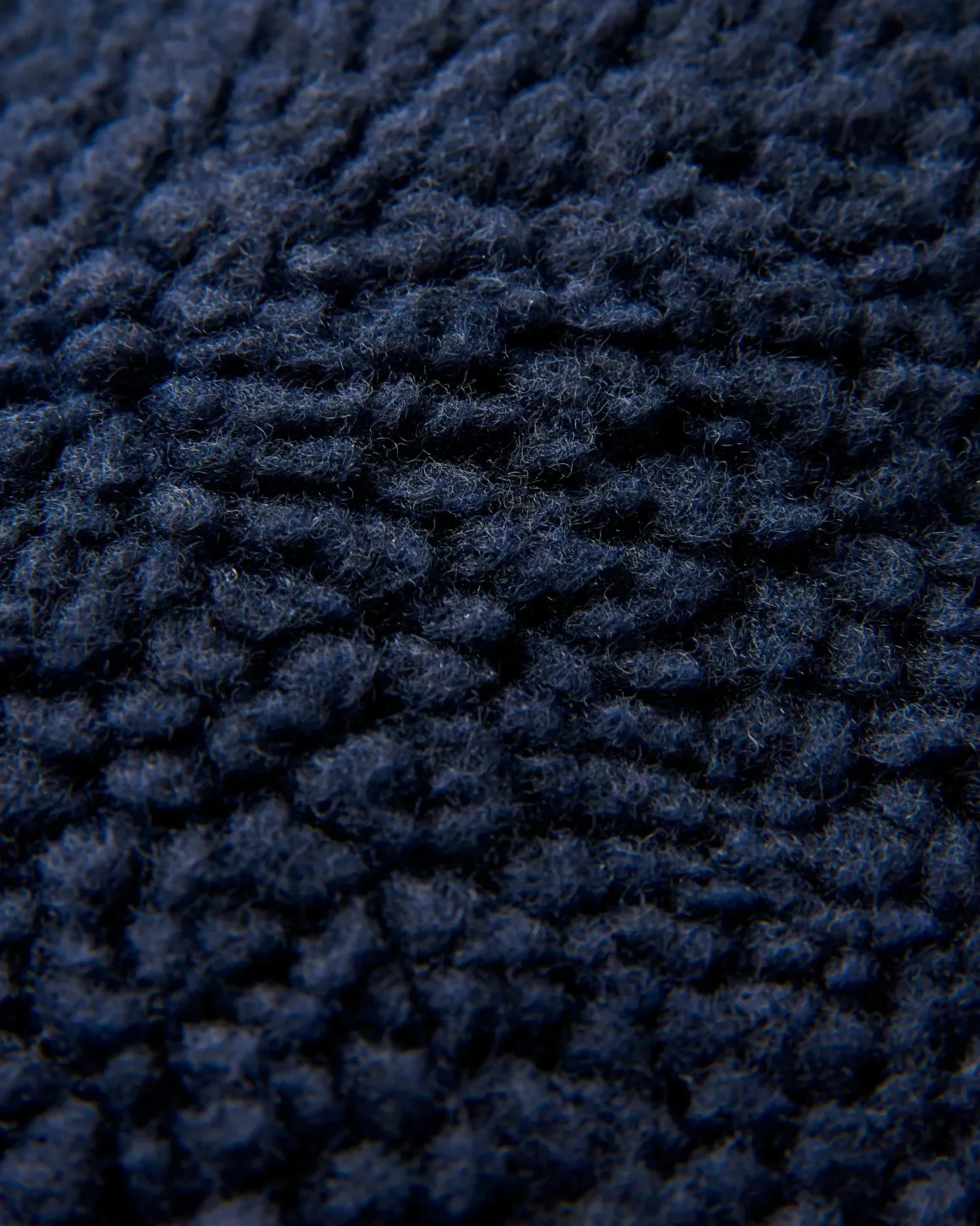 Clover Recycled Cotton-Lined Sherpa Fleece - Deep Navy