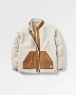 Clover Recycled Cotton-Lined Sherpa Fleece - Vintage White