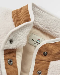 Clover Recycled Cotton-Lined Sherpa Fleece - Vintage White