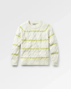 Comfort Stripe Organic Knitted Sweater - Lime Stripe