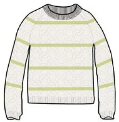 Comfort Stripe Organic Knitted Sweater - Lime Stripe