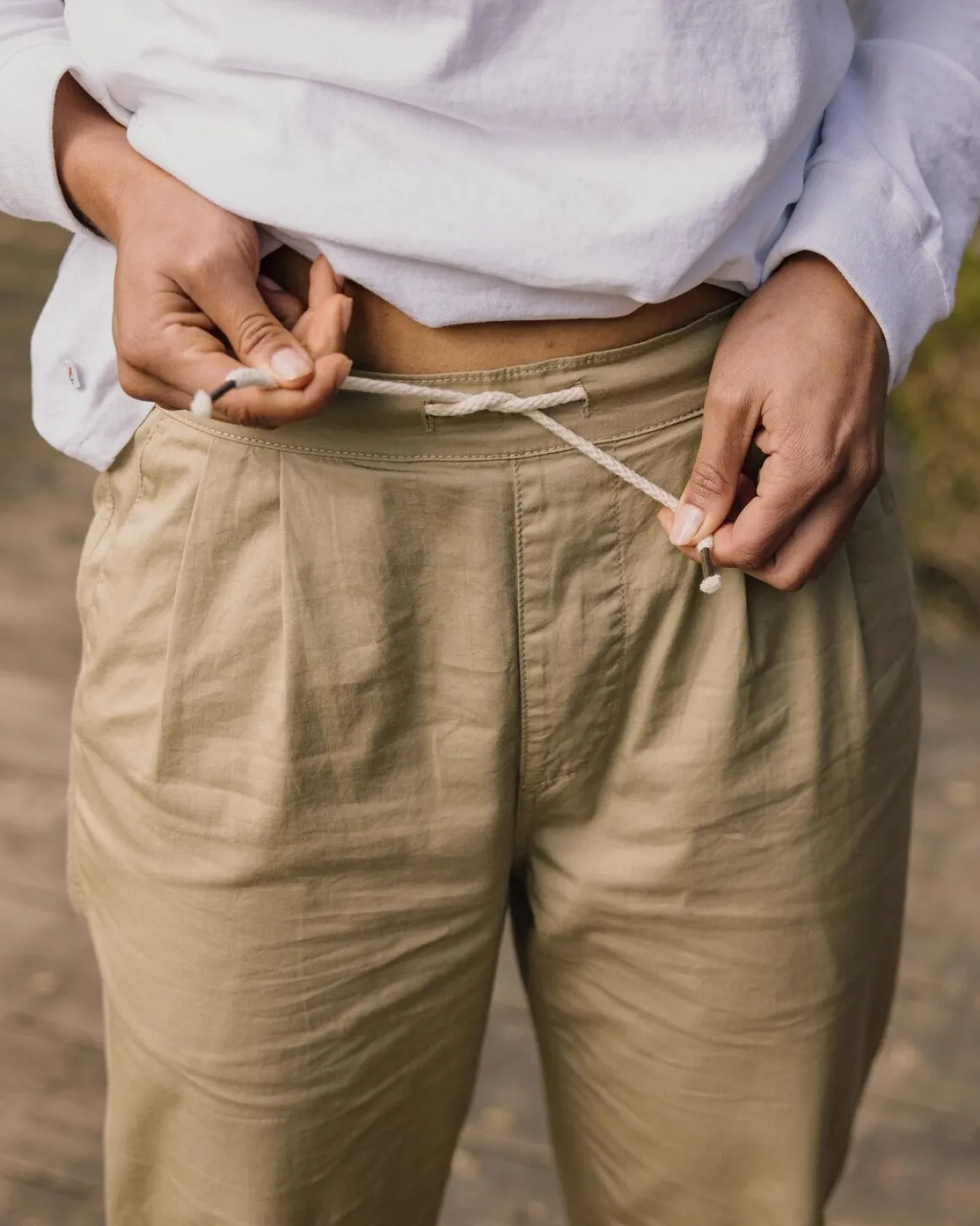 Compass Elasticated Waist Pant - Biscuit