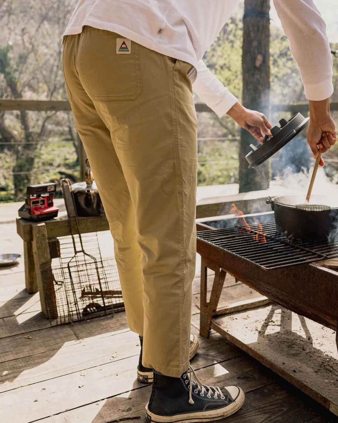 Compass Elasticated Waist Pant - Biscuit