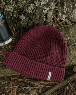 Compass Recycled Beanie - Wine