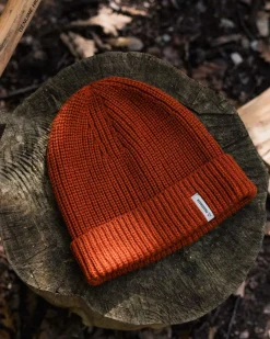 Compass Recycled Beanie - Rust