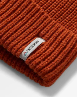 Compass Recycled Beanie - Rust