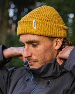 Compass Recycled Beanie - Mustard Yellow
