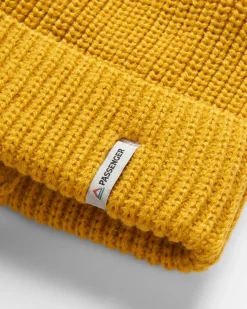 Compass Recycled Beanie - Mustard Yellow
