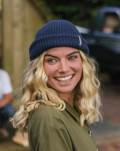 Compass Recycled Beanie - Rich Navy