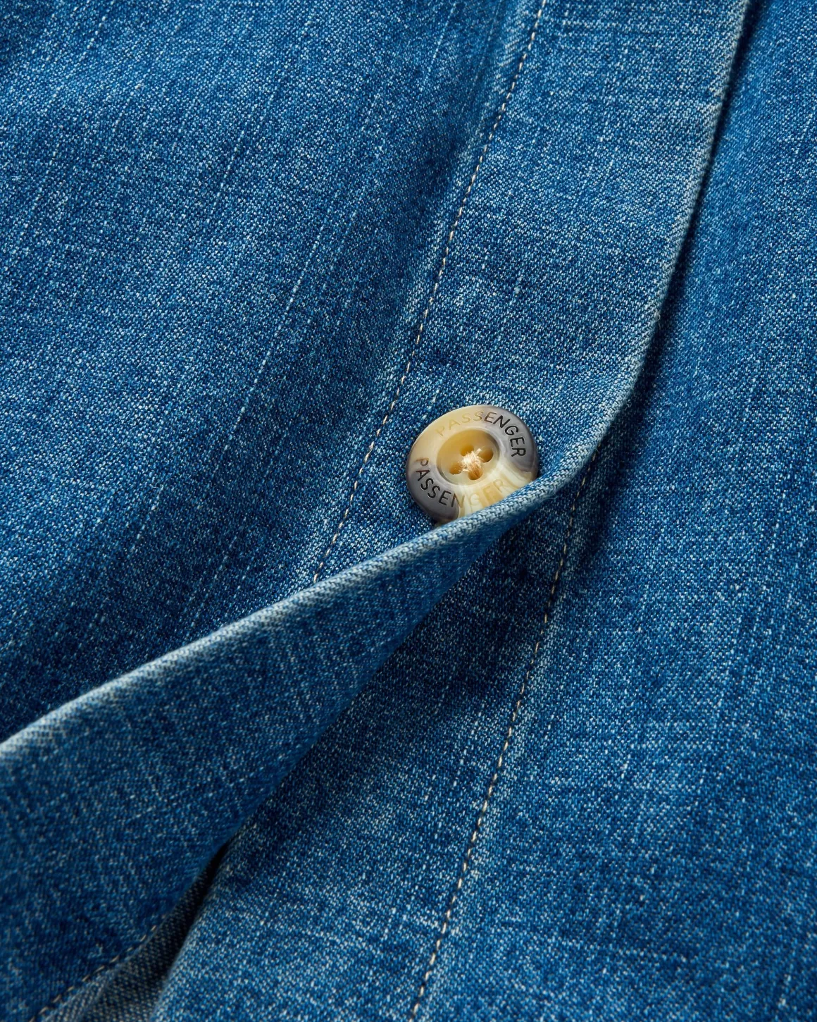 Coral Organic Cotton Long Sleeve Shirt - Washed Denim