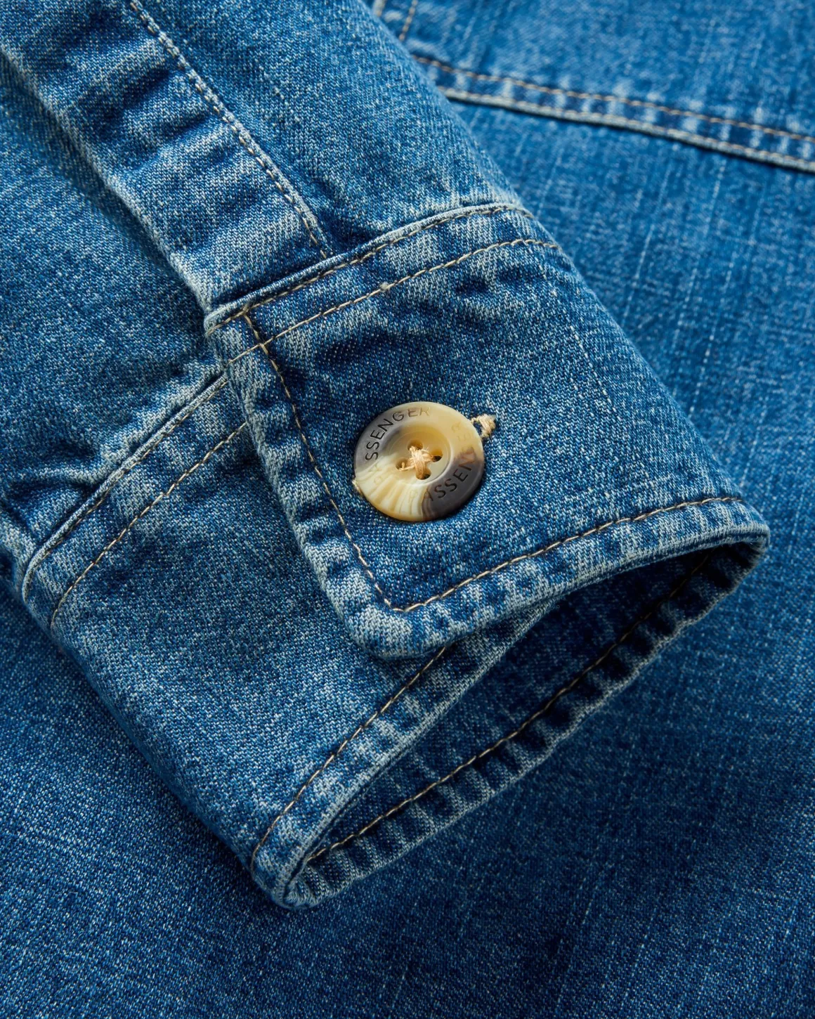 Coral Organic Cotton Long Sleeve Shirt - Washed Denim