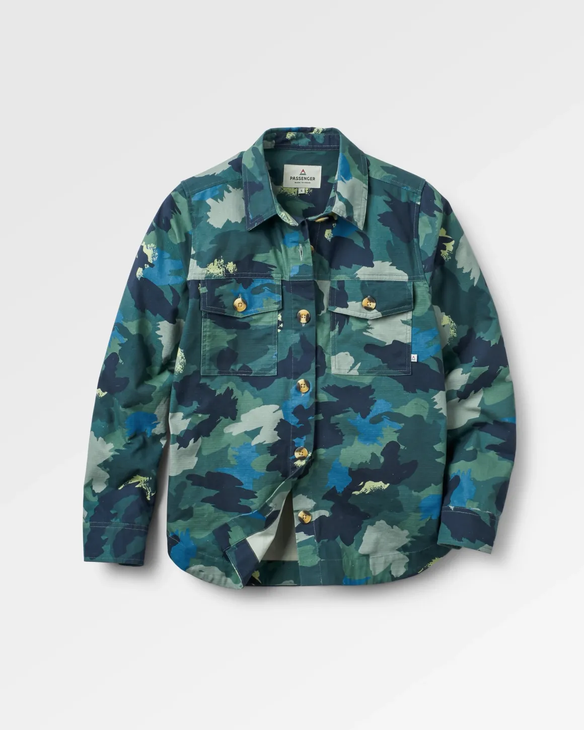 Coral Organic Cotton Long Sleeve Shirt - Alpine Camo Rain Forest
