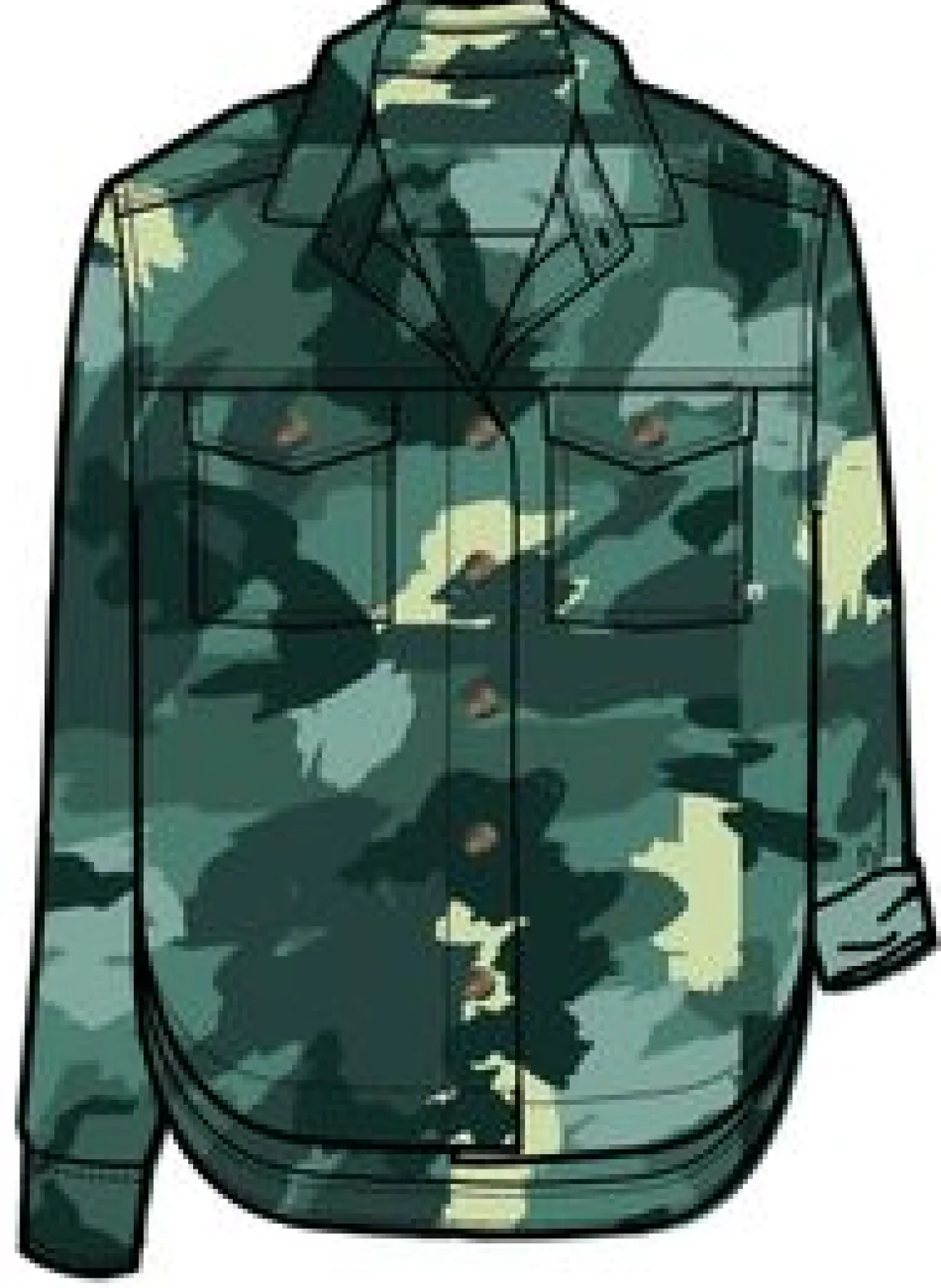 Coral Organic Cotton Long Sleeve Shirt - Alpine Camo Rain Forest