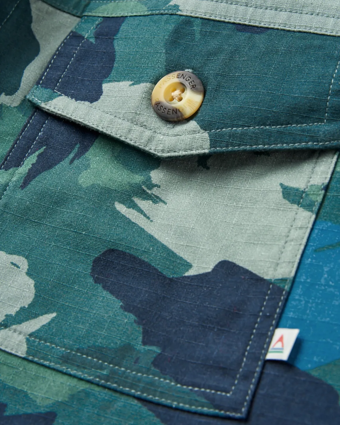 Coral Organic Cotton Long Sleeve Shirt - Alpine Camo Rain Forest