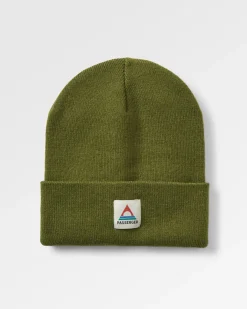 Core Recycled Acrylic High-Top Beanie - Khaki Green