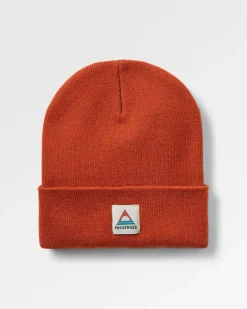 Core Recycled Acrylic High-Top Beanie - Rust