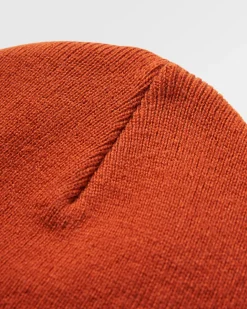 Core Recycled Acrylic High-Top Beanie - Rust
