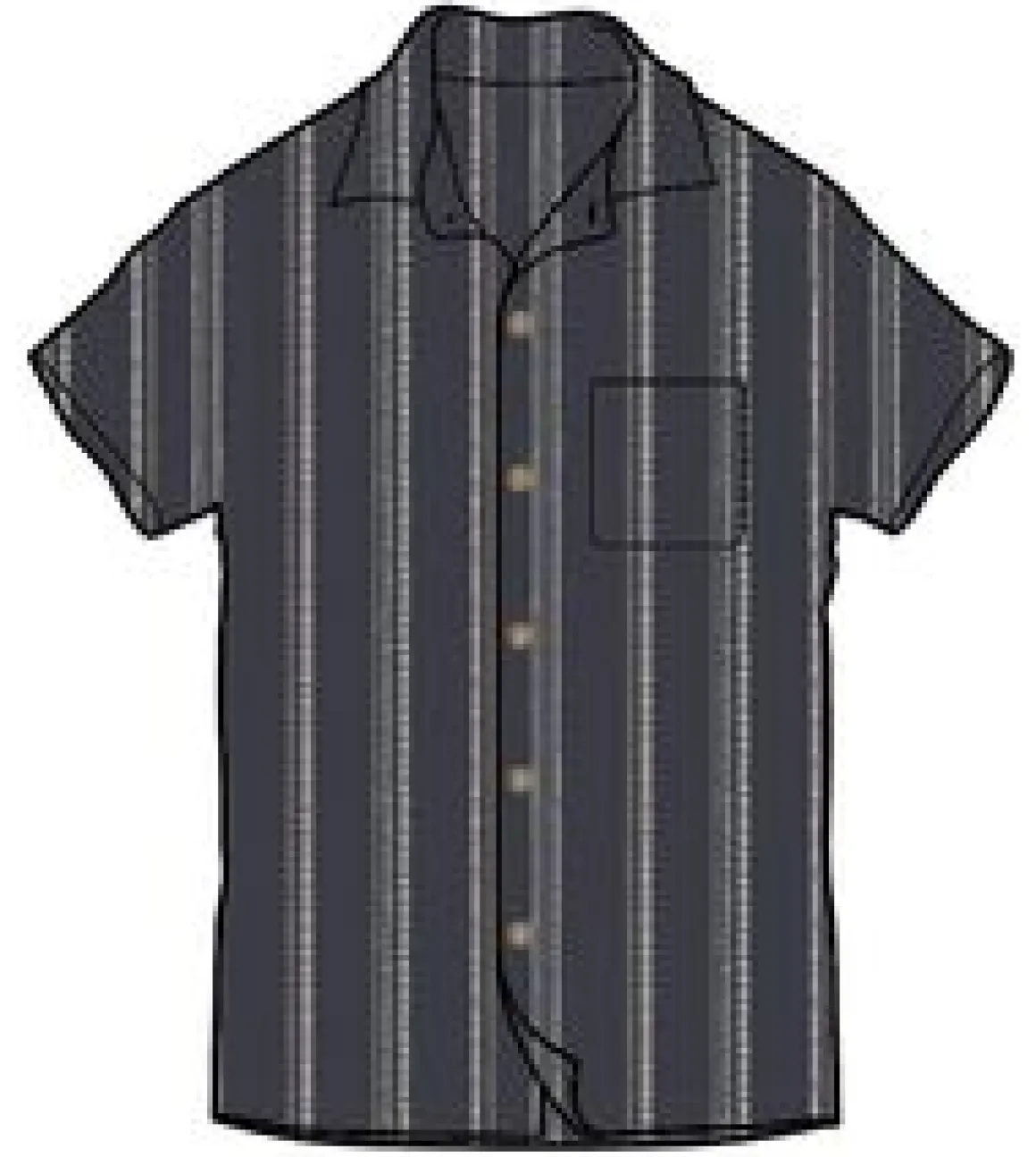 Cove Organic Cotton Short Sleeve Shirt - Deep Navy Jacquard Stripe