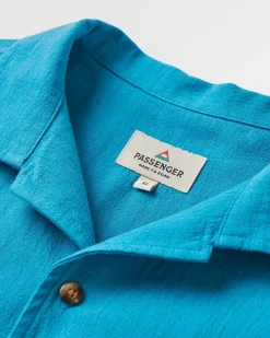 Cove Organic Cotton Short Sleeve Shirt - Blue Pool
