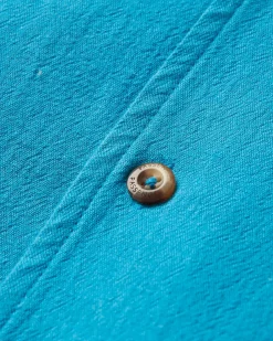 Cove Organic Cotton Short Sleeve Shirt - Blue Pool