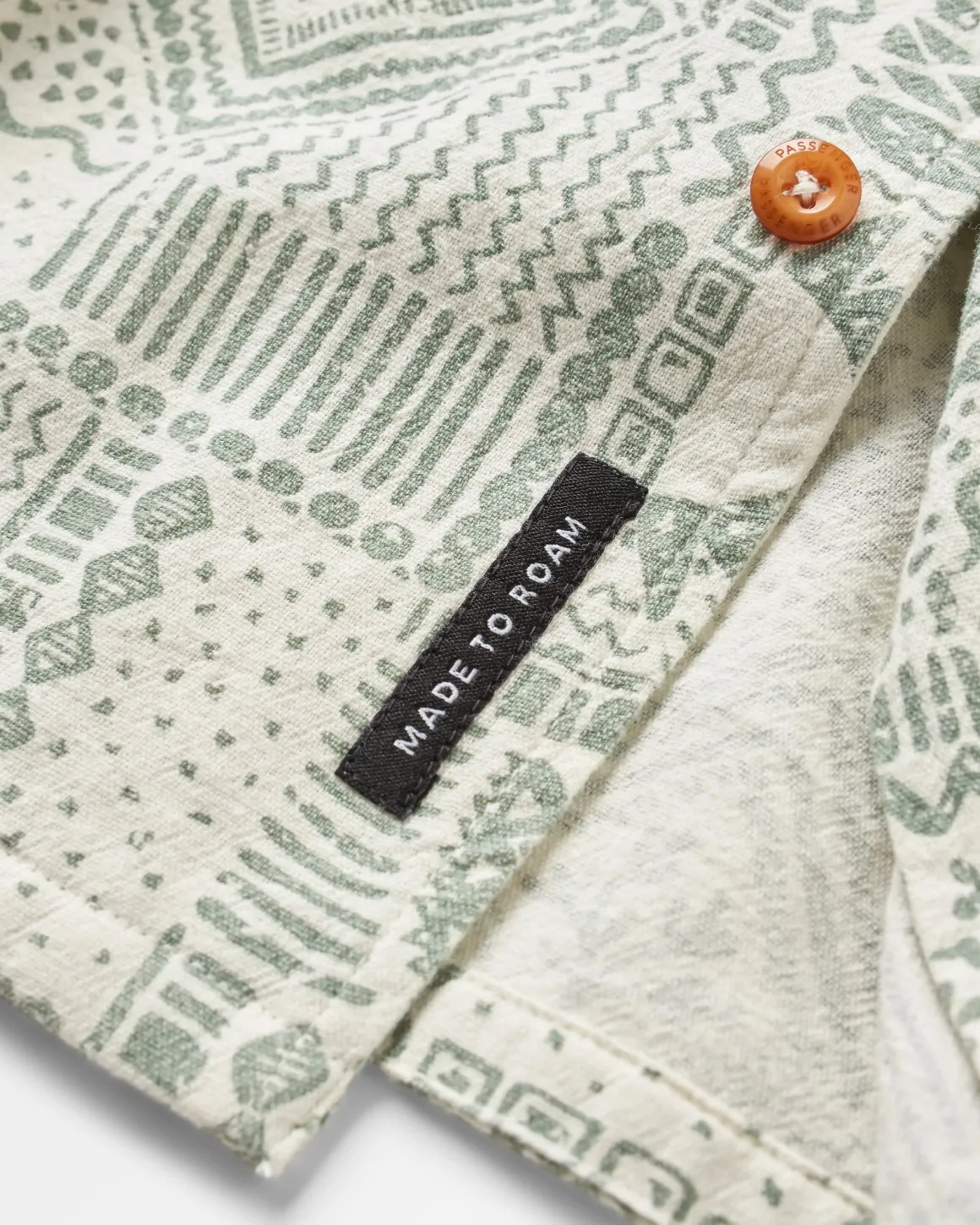 Cove Organic Cotton Short Sleeve Shirt - Vintage Patchwork Pistachio