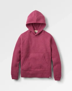 Cove Recycled Knitted Hoodie - Rhubarb