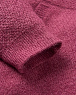 Cove Recycled Knitted Hoodie - Rhubarb