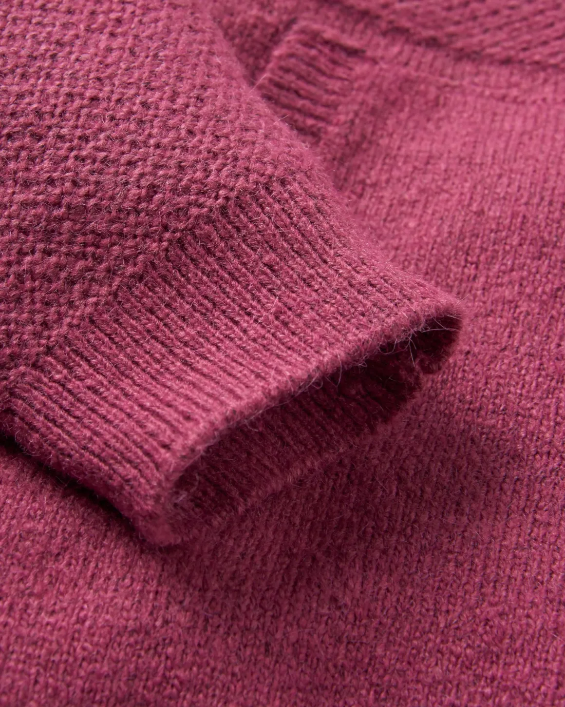 Cove Recycled Knitted Hoodie - Rhubarb