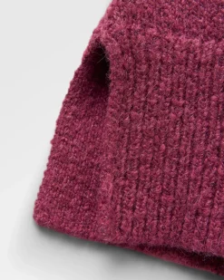 Cove Recycled Knitted Hoodie - Rhubarb