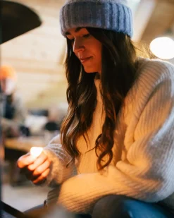 Cozy Cable Recycled Knitted Sweater - Off White