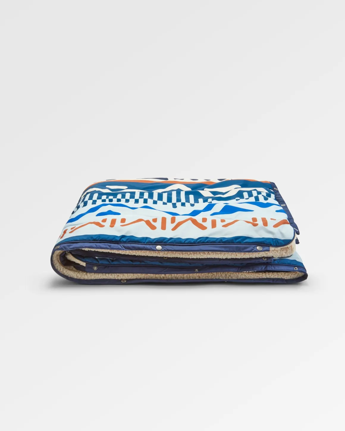 Cozy Recycled Sherpa Blanket - Mountain Geo Grey Blue