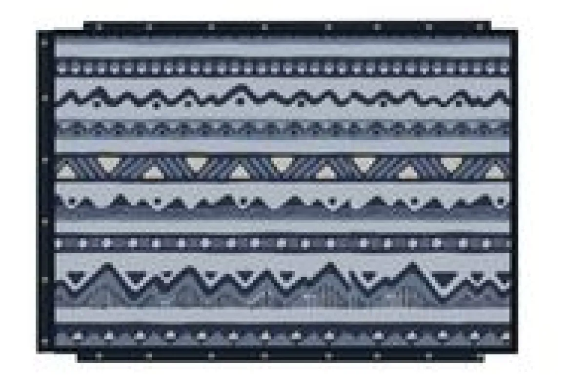 Cozy Recycled Sherpa Blanket - Mountain Geo Grey Blue