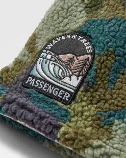 Cozy Recycled Sherpa Fleece Neck Gaiter - Alpine Camo Khaki Green