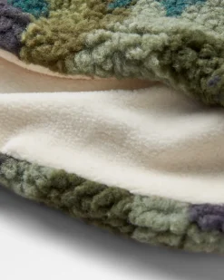 Cozy Recycled Sherpa Fleece Neck Gaiter - Alpine Camo Khaki Green