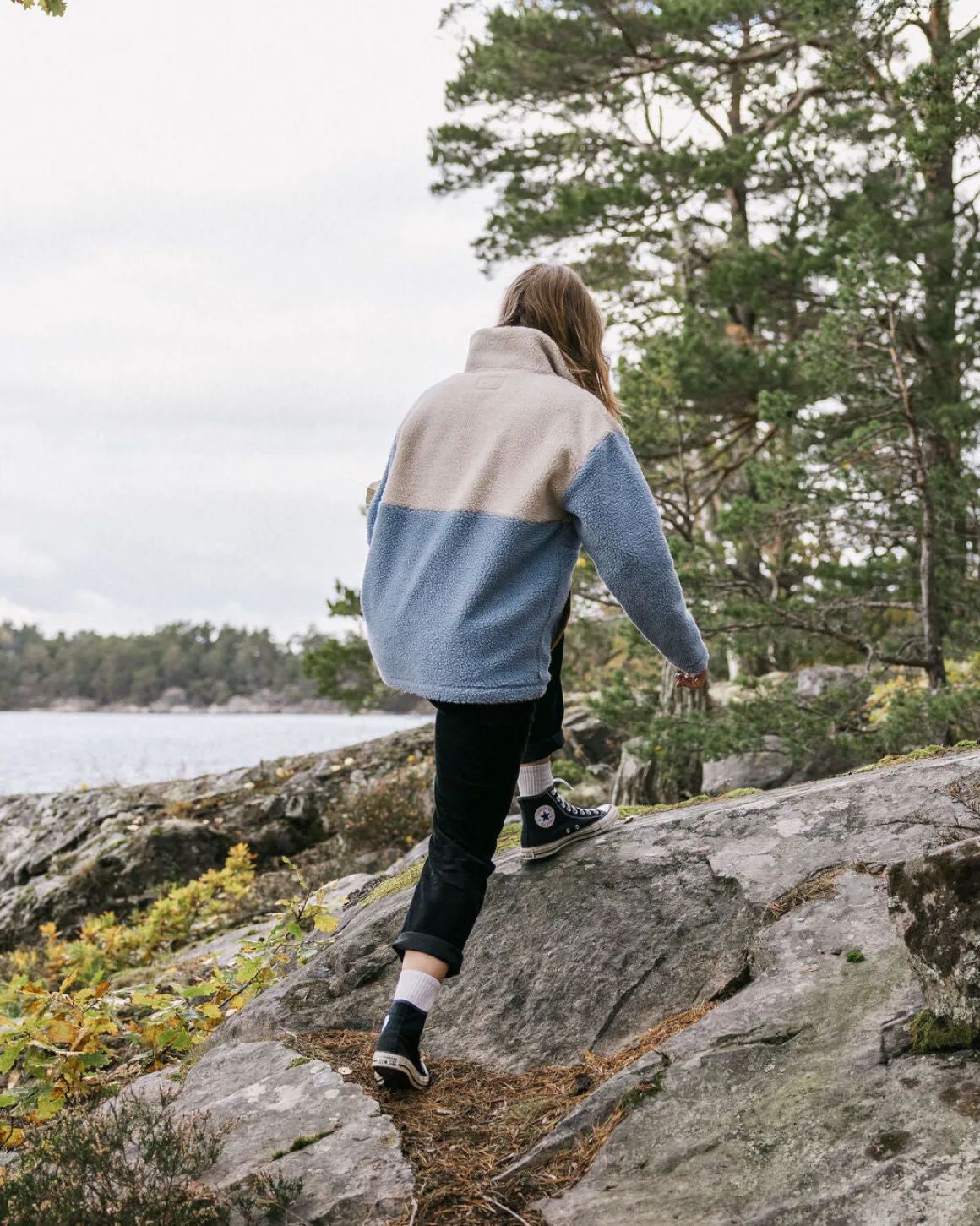 Create Recycled Deep-Pile Sherpa Fleece - Blue Fog