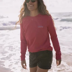 Dawn Recycled Cotton Long Sleeve T-Shirt - Earth Red