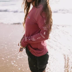 Dawn Recycled Cotton Long Sleeve T-Shirt - Earth Red