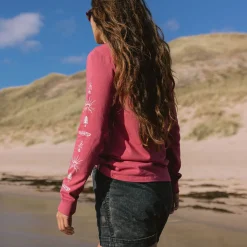 Dawn Recycled Cotton Long Sleeve T-Shirt - Earth Red