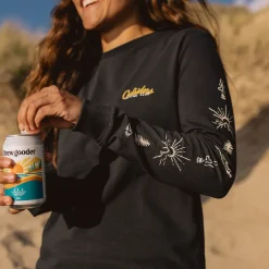 Dawn Recycled Cotton Long Sleeve T-Shirt - Black