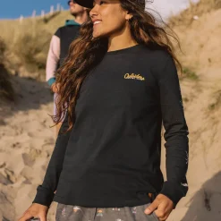 Dawn Recycled Cotton Long Sleeve T-Shirt - Black