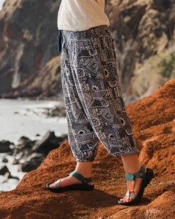 Daylily Loose Pants - Vintage Patchwork Navy